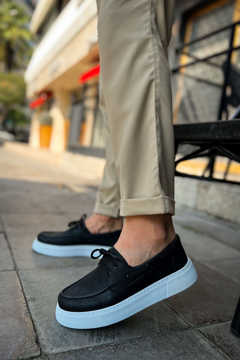 Mens Classic Shoes - Black White  - 419