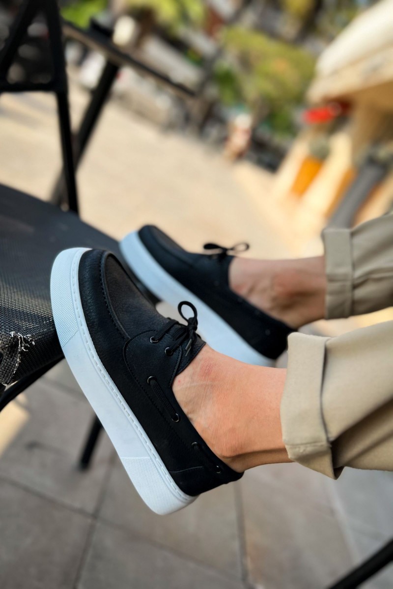 Mens Classic Shoes - Black White  - 419