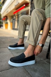 Mens Moccasin - Black White - 421
