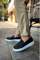 Mens Moccasin - Black White - 421