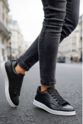 Mens Sneakers - Black White - 611