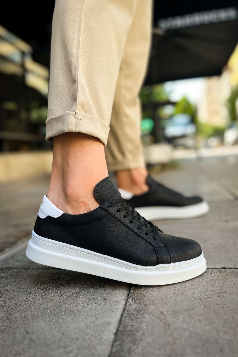 Mens Sneakers - Black White - 979