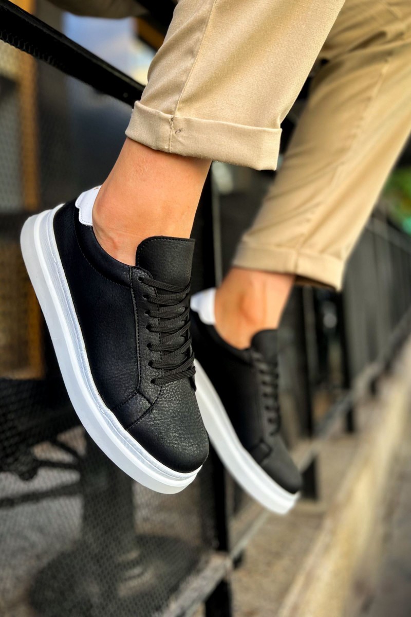 Mens Sneakers - Black White - 979