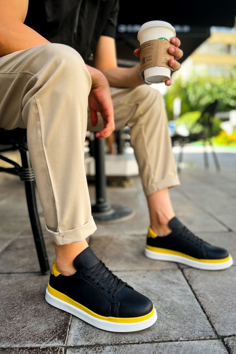 Mens Sneakers - Black Yellow - 979
