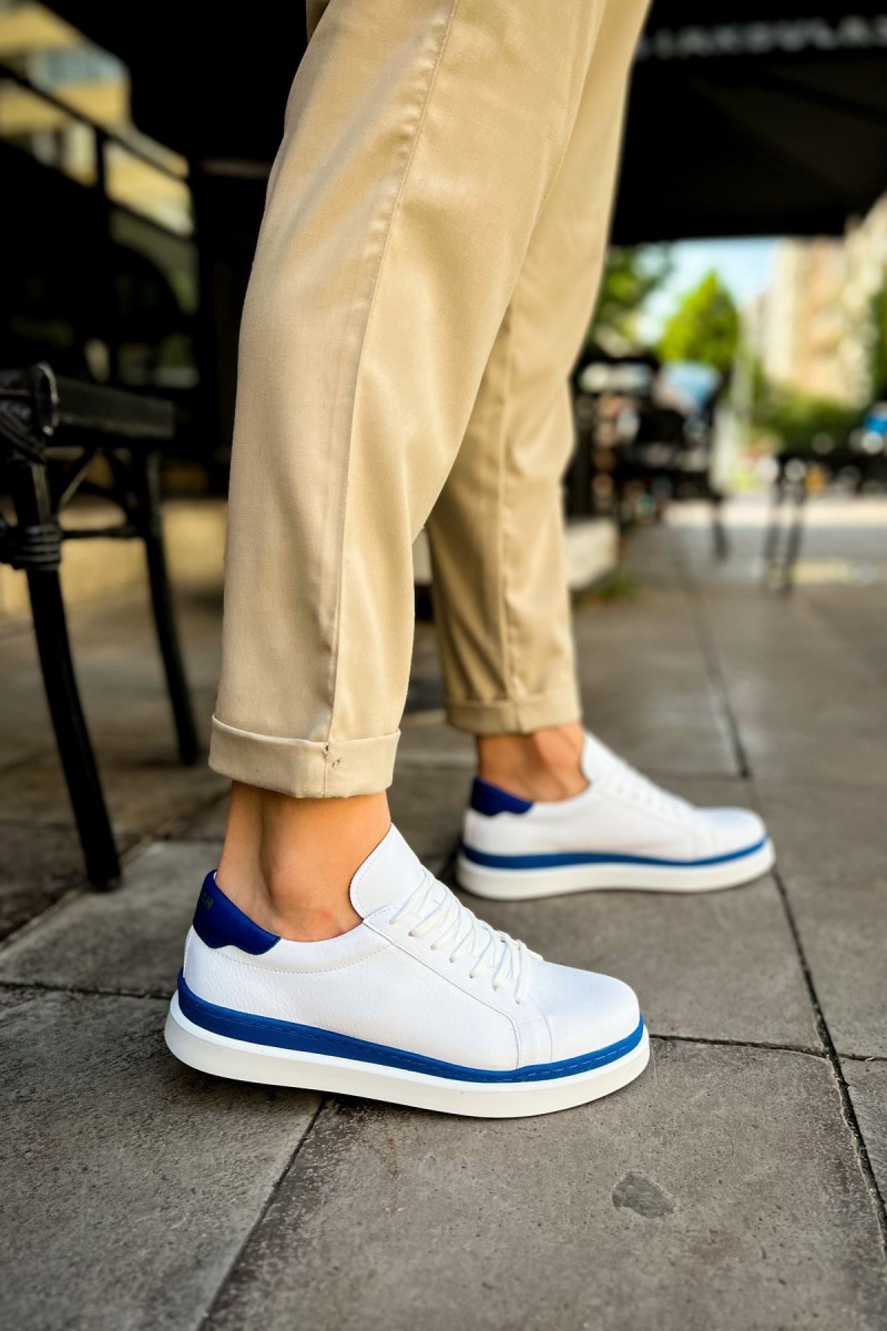 Mens Sneakers - White Blue - 979