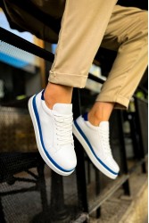 Mens Sneakers - White Blue - 979
