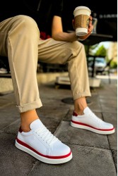 Mens Sneakers - White Red - 979