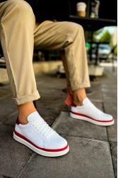 Mens Sneakers - White Red - 979