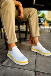 Mens Sneakers - White Yellow - 979