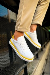 Mens Sneakers - White Yellow - 979