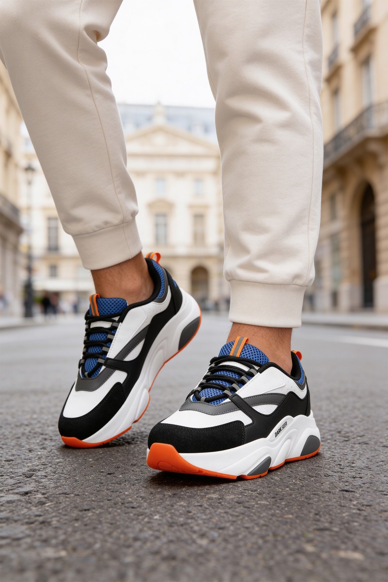 Mens Sneakers - White Blue - 1838