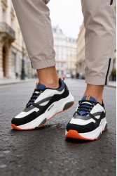 Mens Sneakers - White Blue - 1838