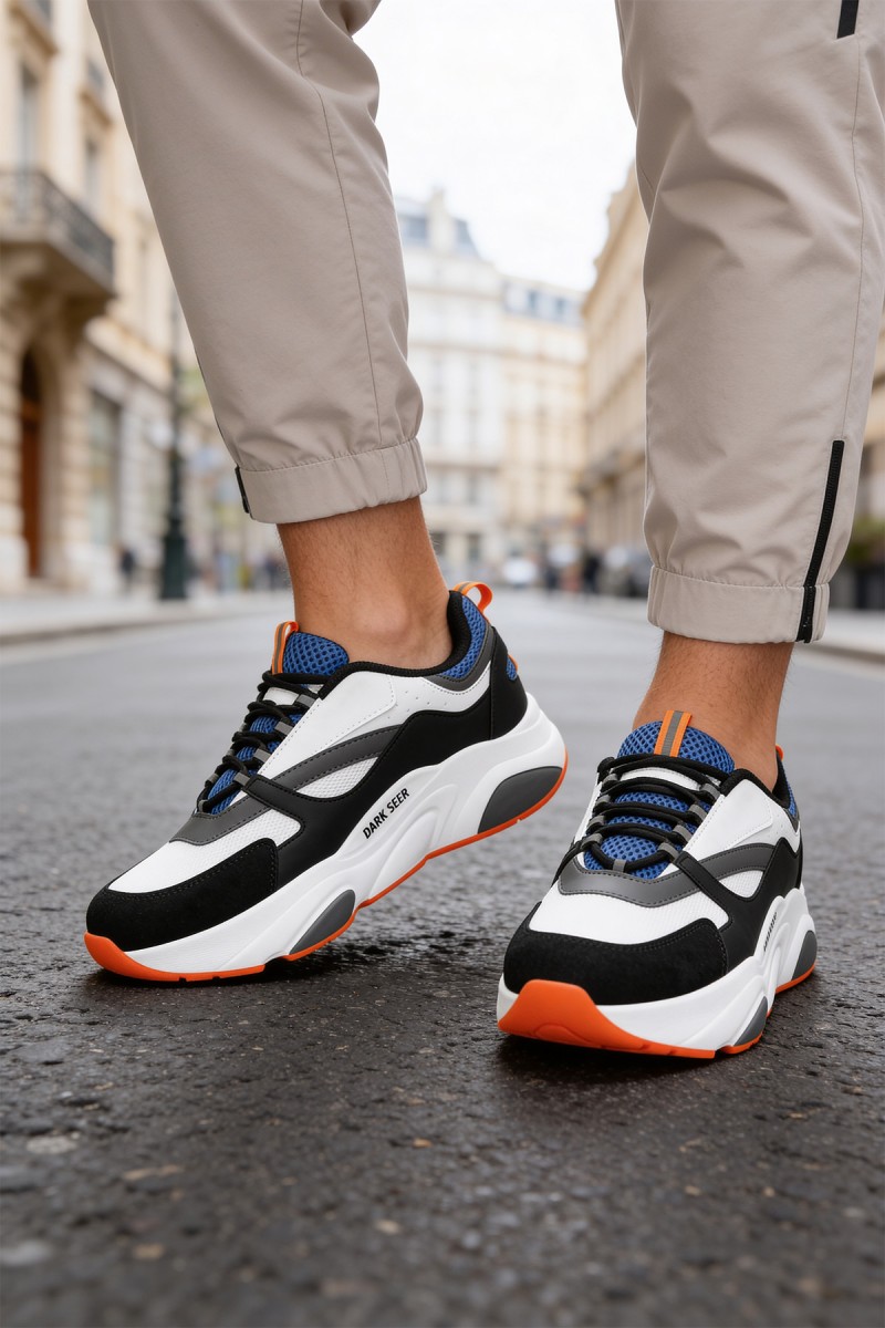 Mens Sneakers - White Blue - 1838