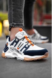 Mens Sneakers - White Orange - Albers