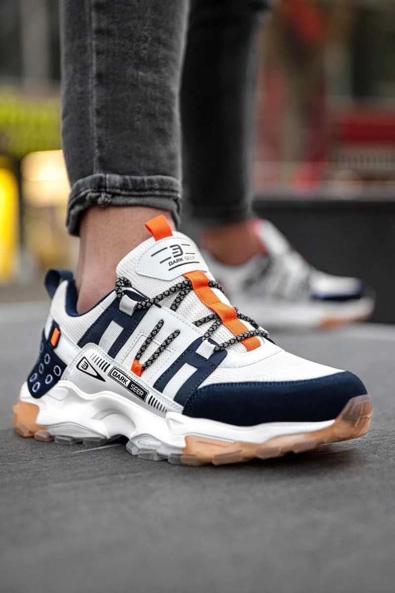 Mens Sneakers - White Orange - Albers