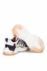 Mens Sneakers - White Orange - Albers