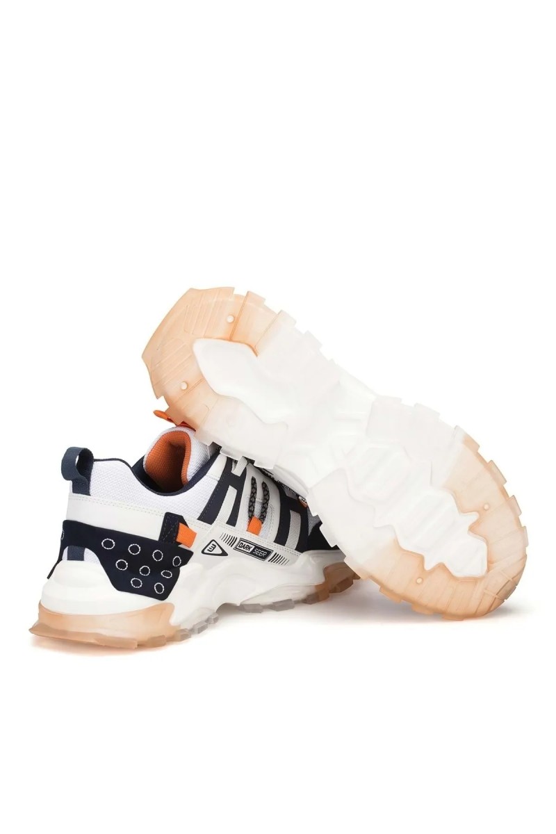 Mens Sneakers - White Orange - Albers