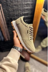 Mens Sneakers - Beige Suede - 002