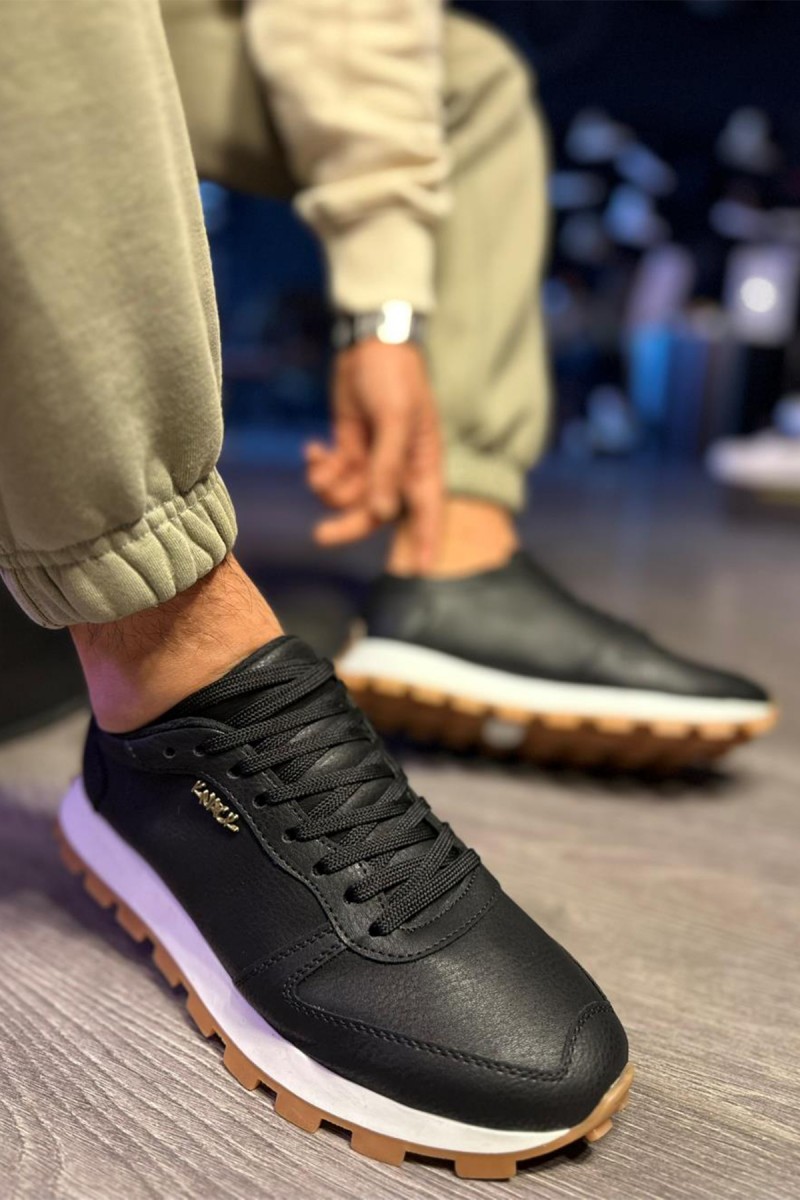 Mens Sneakers - Black White - 002