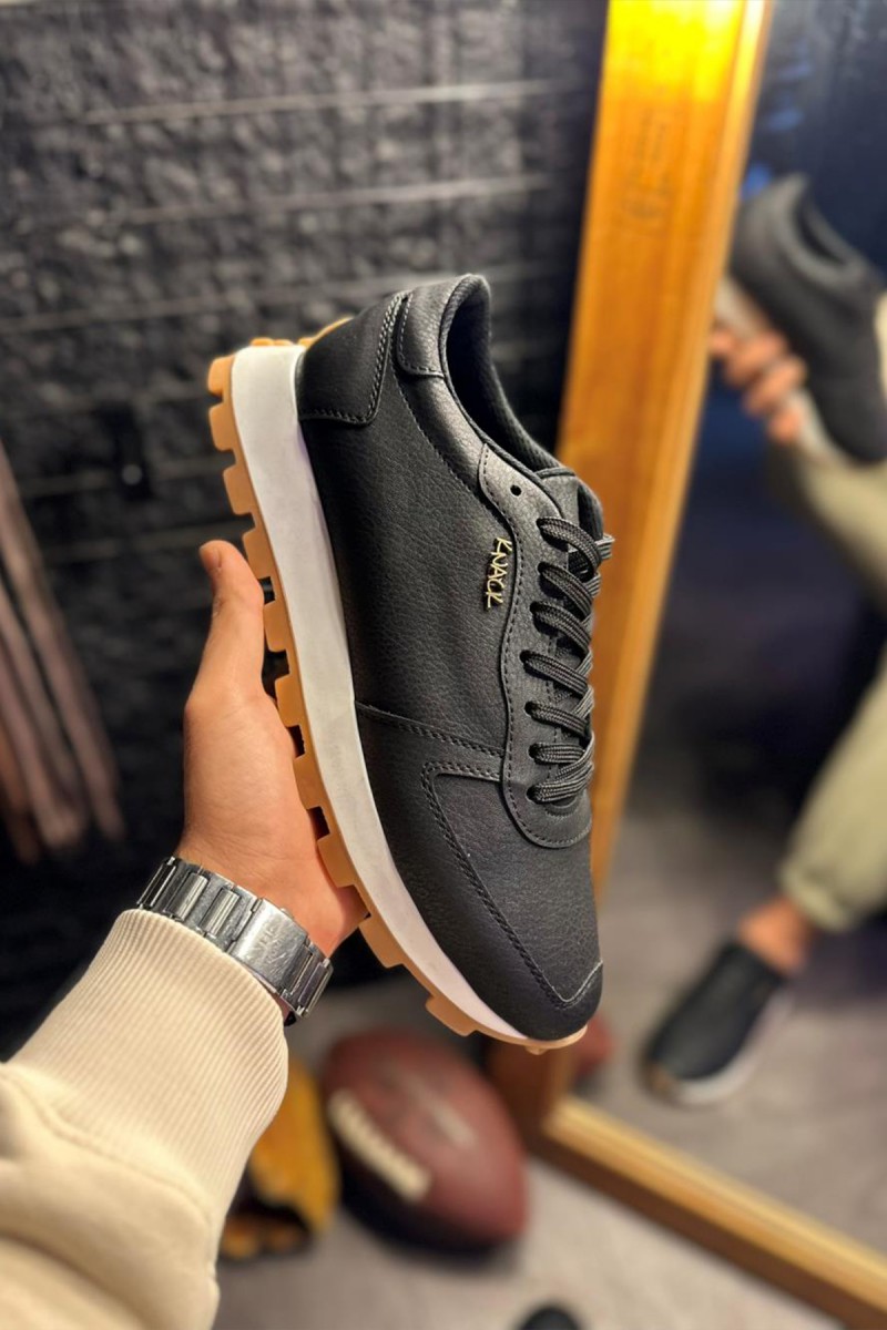 Mens Sneakers - Black White - 002