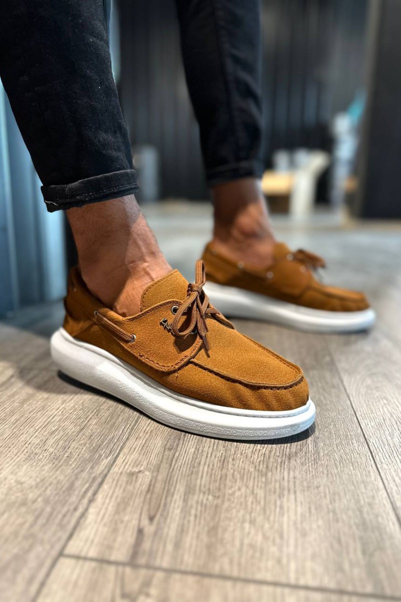 Mens Sneakers - Tan Suede  - 009