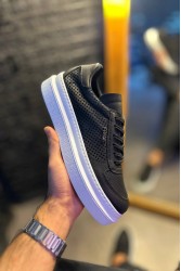 Mens Casual Shoes - Black White - 013