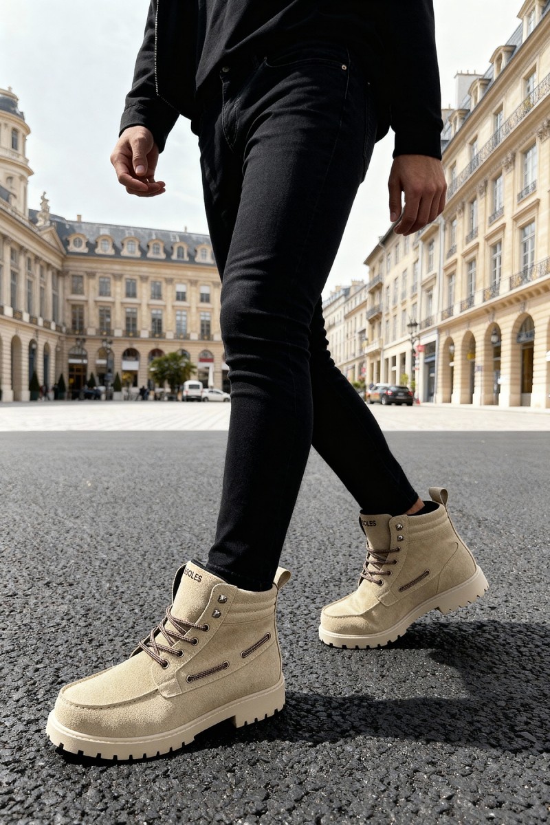 Mens Boots - Stone - 020