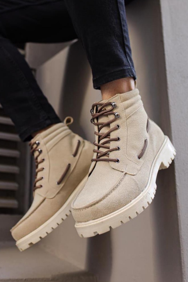 Mens Boots - Stone - 020 Mens Boots - Stone - 020