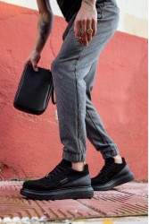 Mens Sneakers - Black Suede - 040