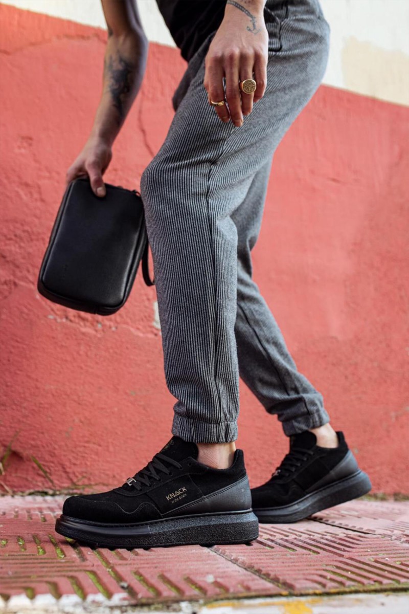 Mens Sneakers - Black Suede - 040