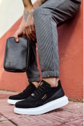 Mens Sneakers - Black White Suede - 040