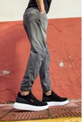 Mens Sneakers - Black White Suede - 040