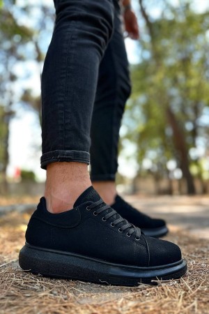 Mens Sneakers - Black Suede - 044