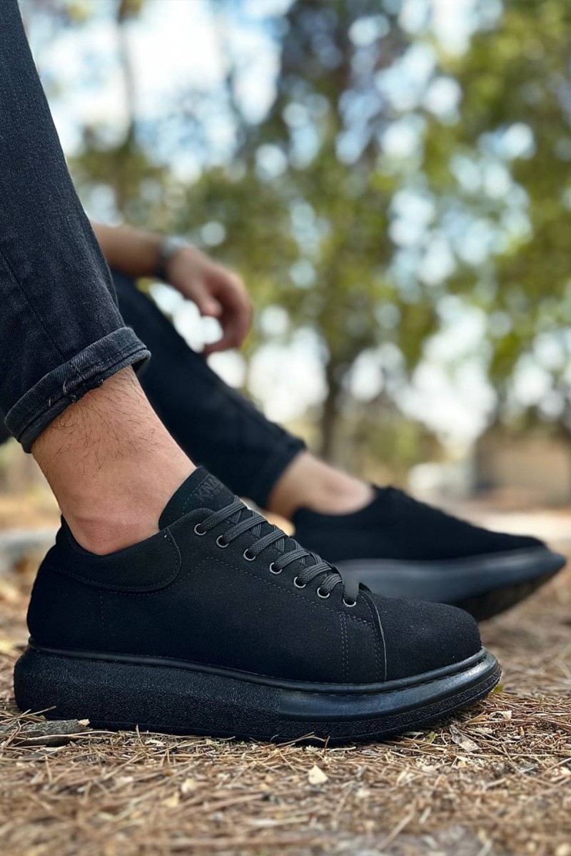 Mens Sneakers - Black Suede - 044