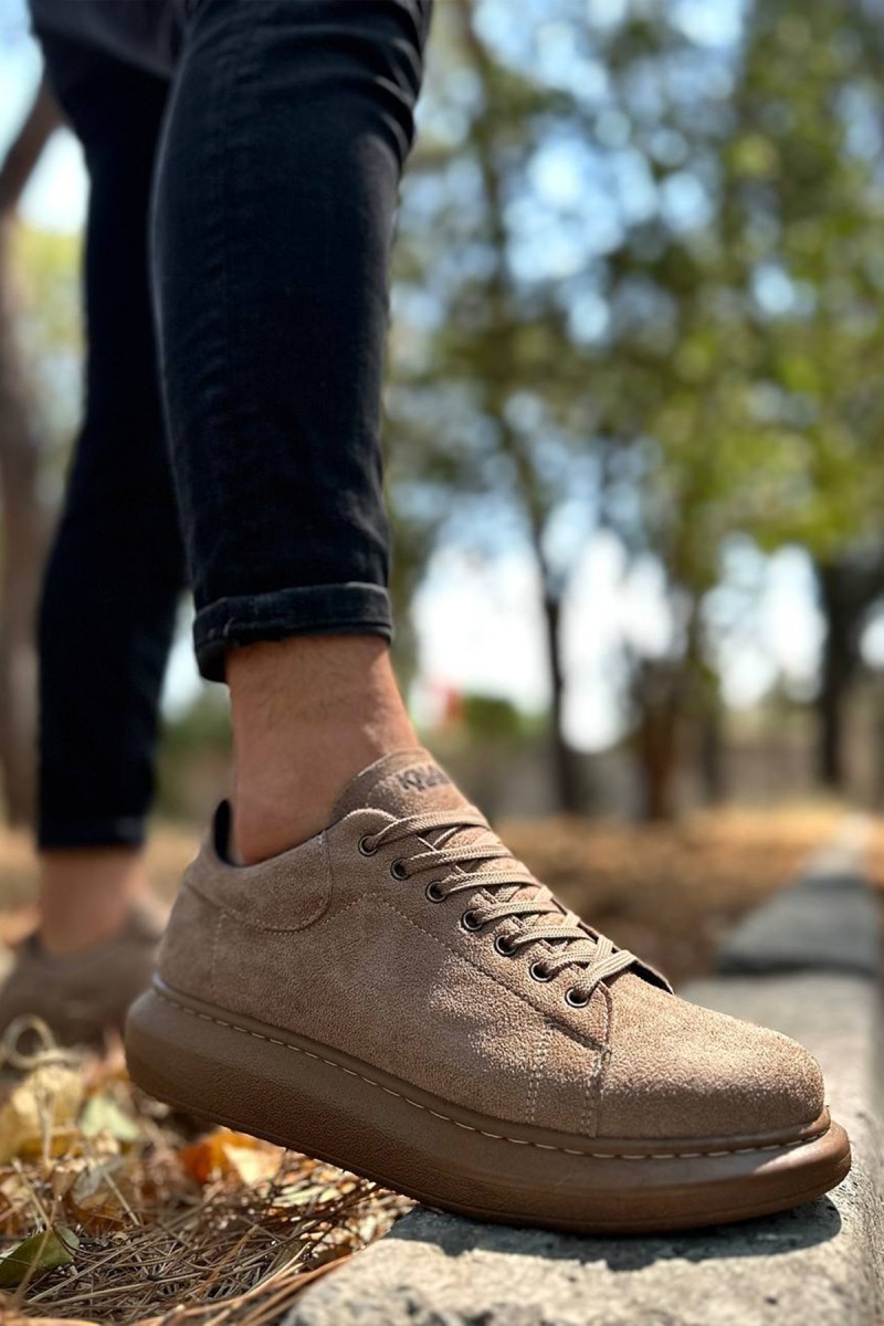 Mens Sneakers - Camel Suede - 044