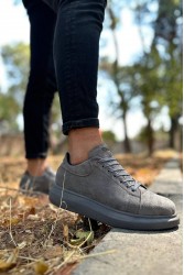 Mens Sneakers - Gray Suede - 044