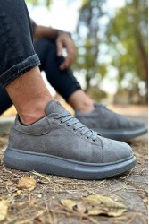 Mens Sneakers - Gray Suede - 044