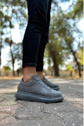 Mens Sneakers - Gray Suede - 044