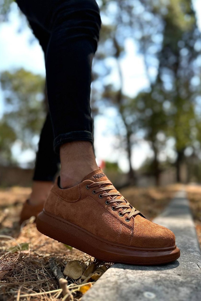 Mens Sneakers - Tan Suede - 044