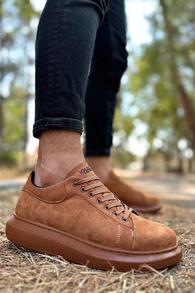 Mens Sneakers - Tan Suede - 044