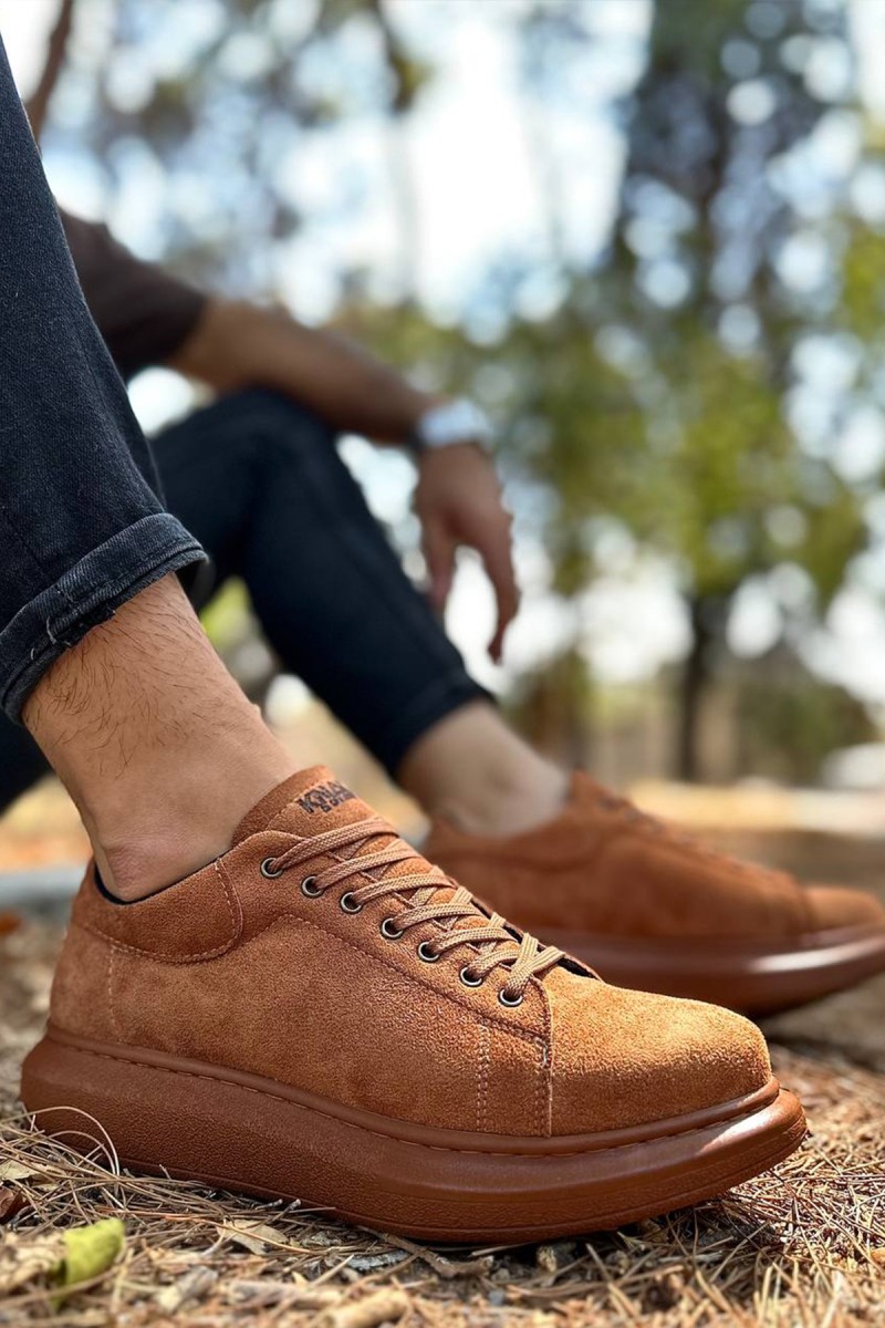 Mens Sneakers - Tan Suede - 044