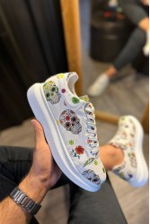 Mens Sneakers - White Skull - 046