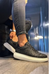 Mens Sneakers - Black White - 047