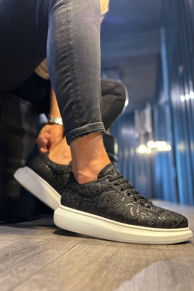 Mens Sneakers - Black White - 047