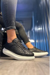 Mens Sneakers - Black White - 047