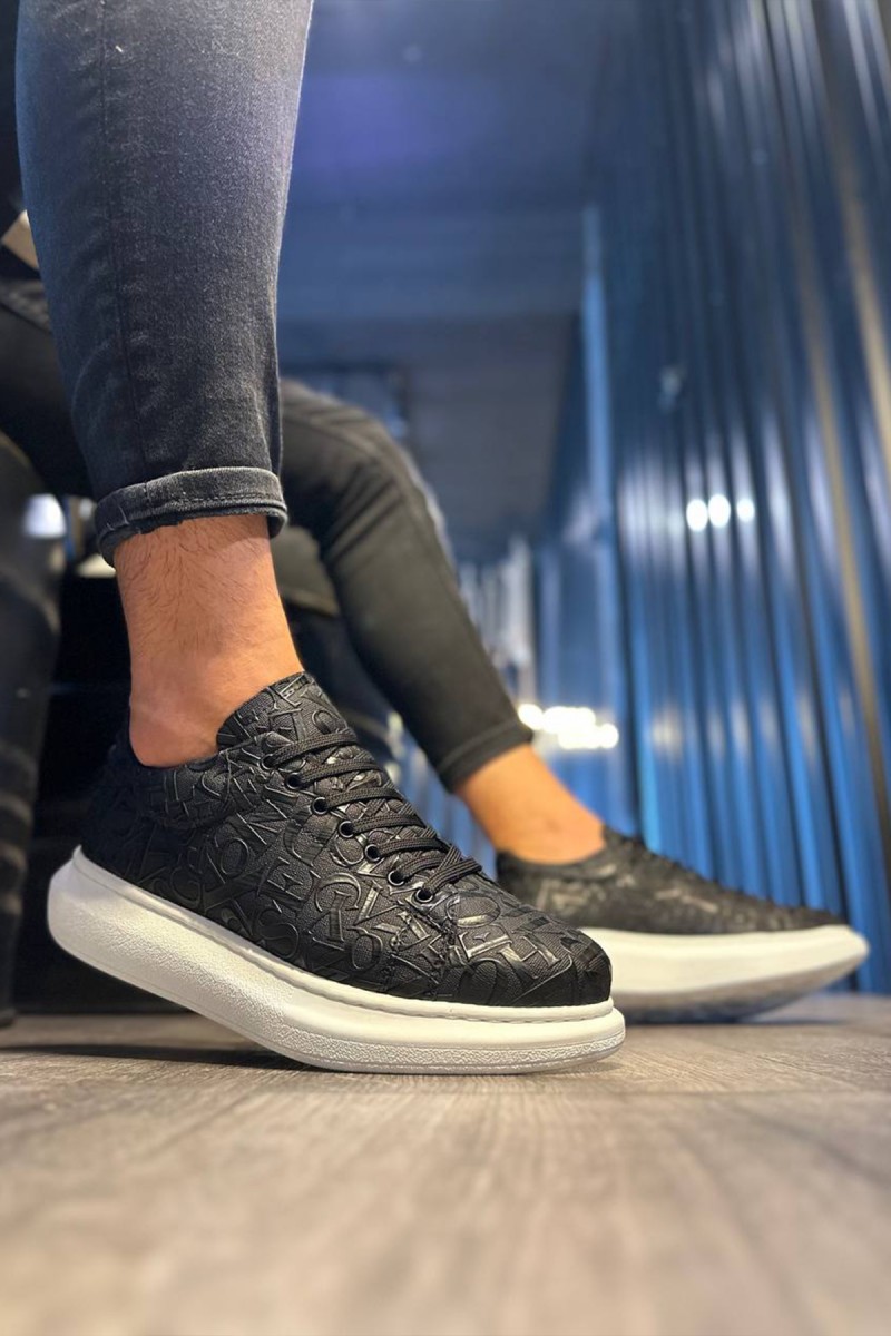 Mens Sneakers - Black White - 047