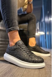 Mens Sneakers - Black White - 047