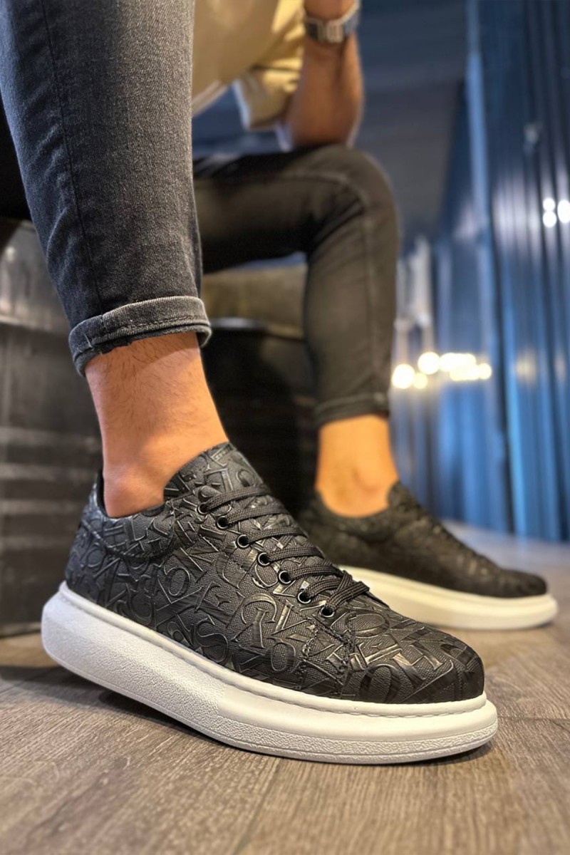 Mens Sneakers - Black White - 047