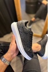Mens Sneakers - Black White - 047