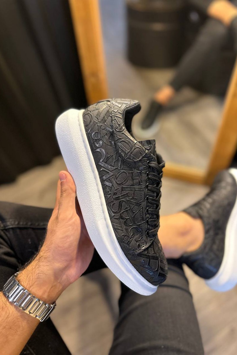 Mens Sneakers - Black White - 047